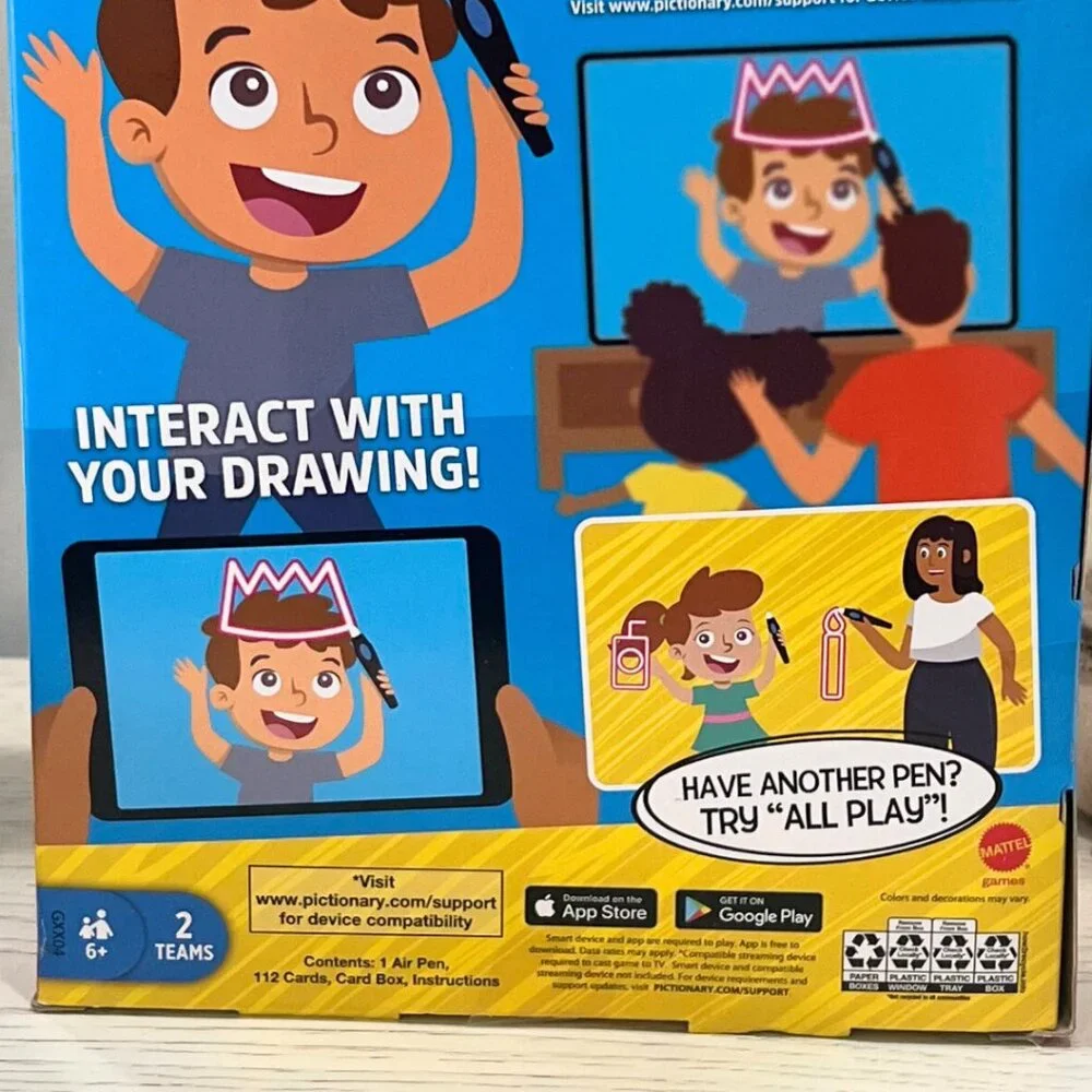 Pictionary Air Kids vs. Grown Ups Brand New Updated Clues Game Night Xmas Gift